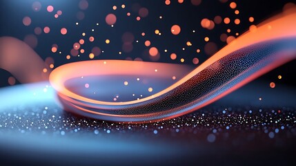 Wall Mural - abstract glowing particle waves digital art