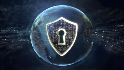 global internet security concept with binary code
