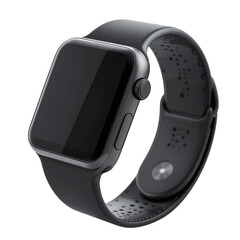 black smartwatch technology wrist device digital accessory modern wearable gadget electronics style 