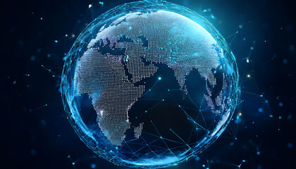 global internet security concept with binary code