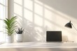 © MASUD - Minimalist Home Workspace with Laptop and Plants