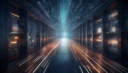 global internet security concept with binary code