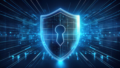global internet security concept with binary code