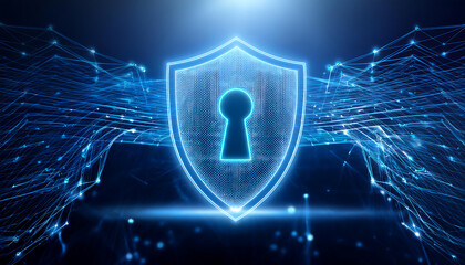 global internet security concept with binary code