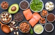 © Sme - Healthy Foods High in Vitamin D, Omega 3, and Antioxidants, Salmon, Almonds, Avocado, and More