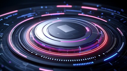 Wall Mural - Circular Tech Interface