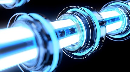 Wall Mural - Futuristic Energy Tubes, Dark Background