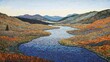 © Dragon - A winding river flows between mountains in a beautiful landscape