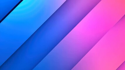 Wall Mural - looping animation abstract geometric background with glowing neon lights in vibrant pink and blue to