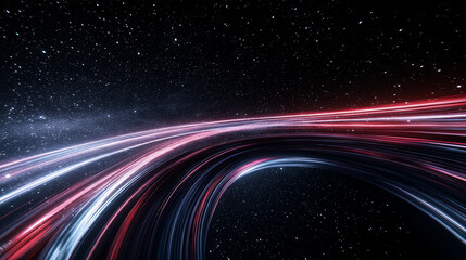 Wall Mural - cosmic velocity: abstract artwork portraying streaks of light accelerating through space. capturing 