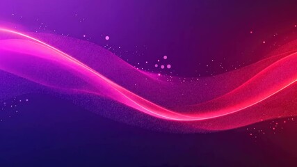 Wall Mural - looping animation abstract particle wave of glowing dots flowing across a vibrant background in purp
