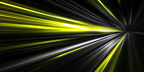 Wall Mural - yellow white black gradient speed motion light blur effect on black background,blank speed lines for