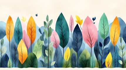 Colorful autumn leaves border.