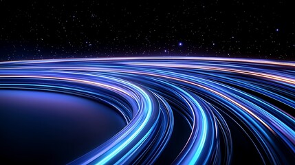 Wall Mural - abstract light trails in space