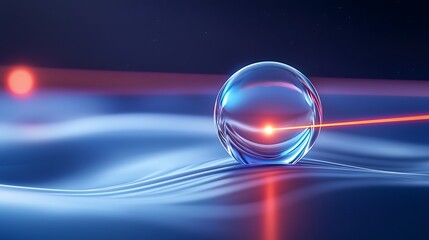 Wall Mural - abstract sphere laser night waves