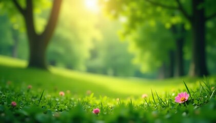 Wall Mural - abstract blurred nature scene, soft focus bokeh, colors, shimmer