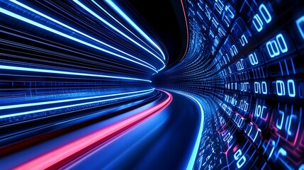 Digital tunnel, data flow, dark tunnel
