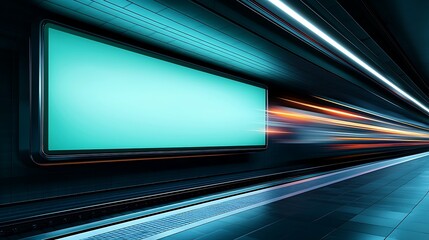 Wall Mural - Futuristic Subway Ad Tunnel