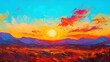 © 윤상필 - 화려한 색감의 추상적인 일몰 풍경 AI 생성