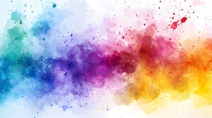 Wall Mural - vibrant watercolor abstract background colorful rainbow hues splashes and texture