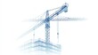 © falikh - Construction crane, building under construction, outline