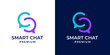 © Oeriz Studio - Two bubble chat logo design vector. Initial letter C S logo with speech bubble vector illustration template. Smart chat, discussion, conversation, talk, education, comment, meeting logo.