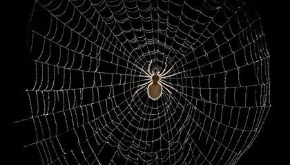 Spider in its Web at Night