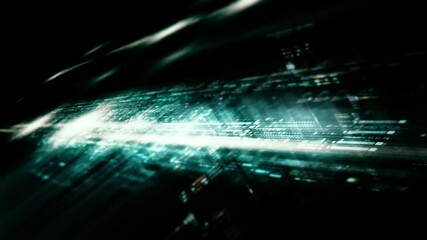 Leinwandbilder - Futuristic data matrix AI simulation featuring metaverse inspired elements, an information network, and hi-tech digital data telemetry with encrypted numbers