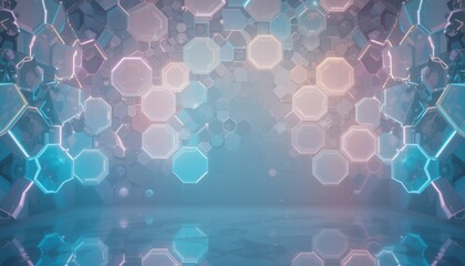Dynamic light and hexagonal patterns digital studio graphic design background modern environment abstract viewpoint creative concept