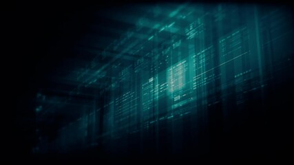 Leinwandbilder - Futuristic data matrix AI simulation featuring metaverse inspired elements, an information network, and hi-tech digital data telemetry with encrypted numbers