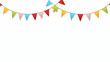 © HaJung - Colorful Triangular Flags on Strings: Festive Decorative Vector Art