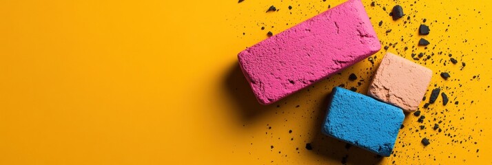 Aufkleber - Vibrant Creative Disruption Bold CMYK Color Block Aesthetic Showcasing Dynamic Design Innovation and Contemporary Graphic Arts Minimalism