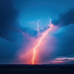 Aufkleber - Electric Horizon Dramatic Climate Tech Visualization of Atmospheric Power Dynamics - Next-Gen Weather Reporting and Immersive Environmental Communication
