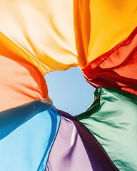 Poster - Vibrant Pride Storytelling Inclusive Community Narratives through Dynamic Rainbow Flag Imagery - Celebrating Diversity in Social Awareness Content