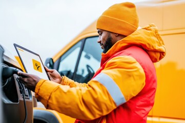 Poster - Electric Fleet Revolution Next-Gen Logistics Professional Optimizes Sustainable Urban Delivery with Smart Technology and Climate-Conscious Workflow Innovation