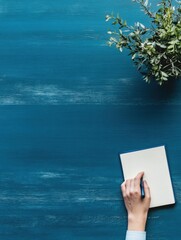 Poster - Minimalist Business Signature Gen Z Professional Executing Strategic Agreement with Eco-Conscious Blue Workspace Aesthetic - Digital Transformation Meets Sustainable Design