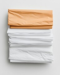 Leinwandbilder - Minimalist Workflow Optimization Neutral-Toned Paper Stack Representing Efficient Digital Transformation and Modern Workspace Organization Strategies