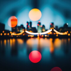 Fototapete - Urban Luminescence Bokeh Cityscape with Vibrant Orbs - Immersive Digital Marketing Visual for Modern Brand Storytelling and Creative Content Strategy
