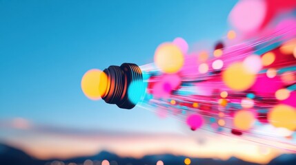 Aufkleber - Kinetic Energy Burst Vibrant AI-Driven Creativity Visualization Showcasing Digital Innovation, Generative Design and Dynamic Visual Technology Trends