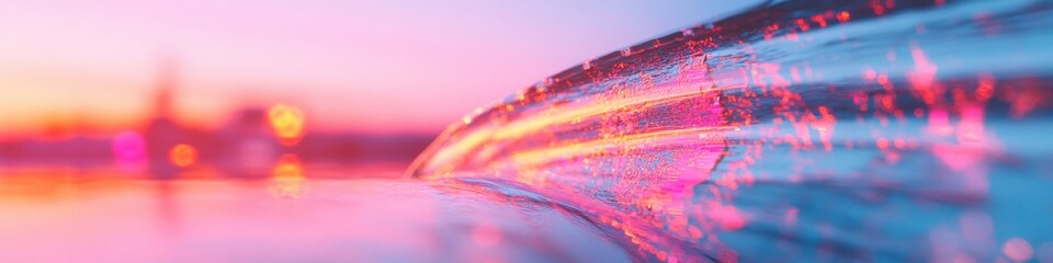 Aufkleber - Vibrant Digital Flow Iridescent Tech Wave Visualization for Futuristic Marketing - AI-Driven Visual Innovation in Immersive Design Aesthetics