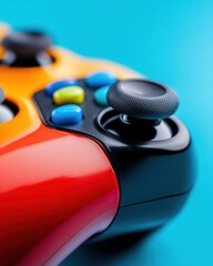 Aufkleber - Hyper-Chromatic Gaming Control Next-Gen Interactive Design for Immersive Digital Experiences, Showcasing Precision Engineering and Playful Technology Innovation
