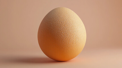 A simple, smooth PNG image of a spherical egg shape resembling the texture and color of a cantaloupe