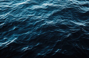 Wall Mural - Deep ocean waves texture.  Detailed view of the turbulent surface of the sea.  Ocean water movement