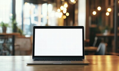 laptop in a cafe