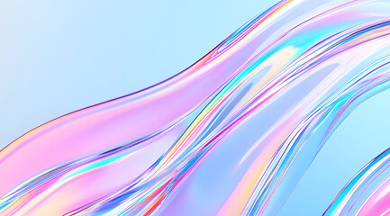 Abstract holographic metallic wave liquid curved soft light background
