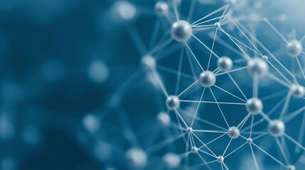 Canvas Print - connected network: capturing the essence of interconnectedness, a dynamic network of spheres and lin