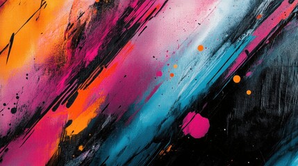 Wall Mural - vibrant abstract art with dynamic brush strokes and bold colors
