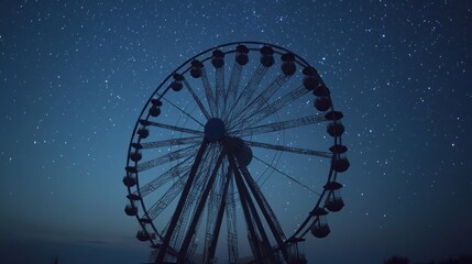 Ferris wheel on a background of the starry night sky