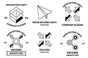 Wall Mural - set of illustrations in the concept of business expansion in line drawing style