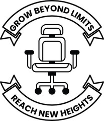 Wall Mural - chair with a banner that says grow beyond limits